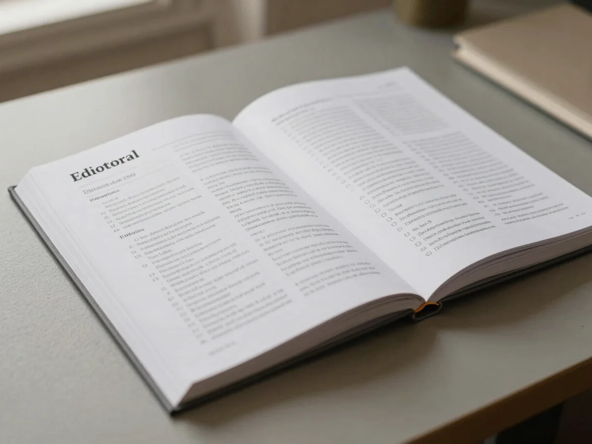 Editorial close-up of an open course syllabus and notebook on a s